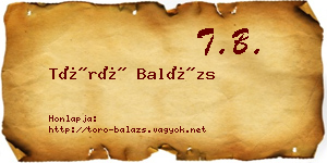 Törő Balázs névjegykártya